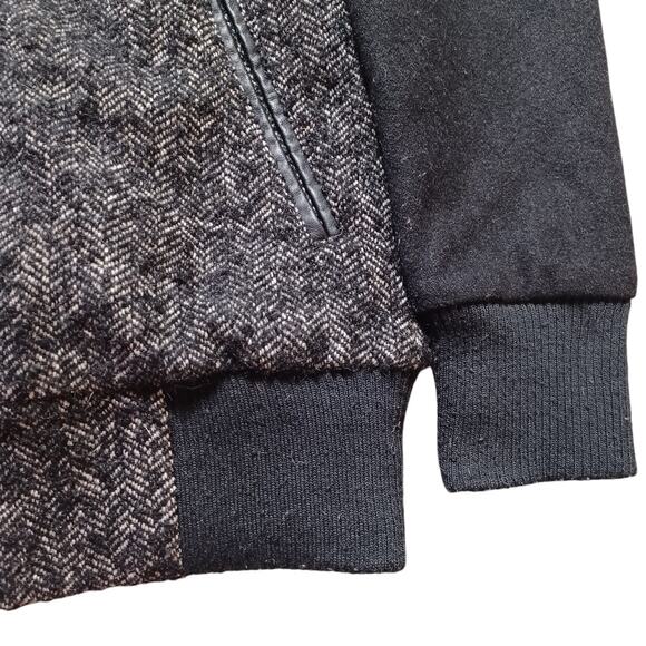 Vans Route 99 Black Herringbone Wool Blend Varsity Bomber‎ Zip Jacket XS - Picture 6 of 6